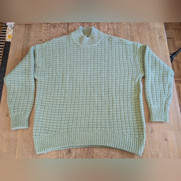RETROFETE DORINDA Wool Blend Round Neck Sweater In Sage Size S - Picture 4 of 14